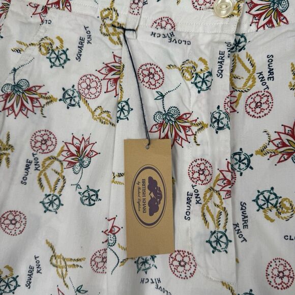 Vtg British Khaki Set Womens 10* Button Up Shirt Shorts Nautical Beach Tropical - Picture 10 of 16